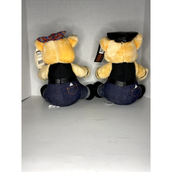Harley Davidson Hog Pig Biker Plush 10" Tall Play-By-Play Vintage Set of 2! NWT! - Picture 2 of 4